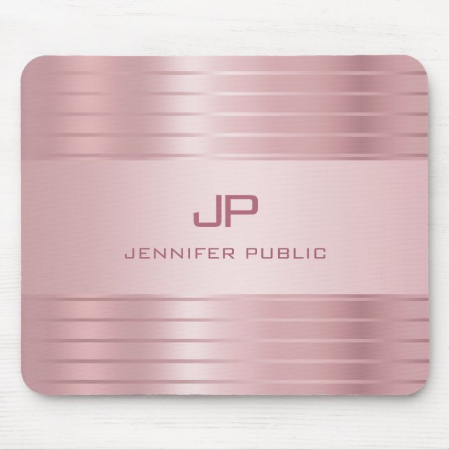 Trendige Rose Gold Farbe Moderne Vorlage Elegant Mousepad (Vorne)