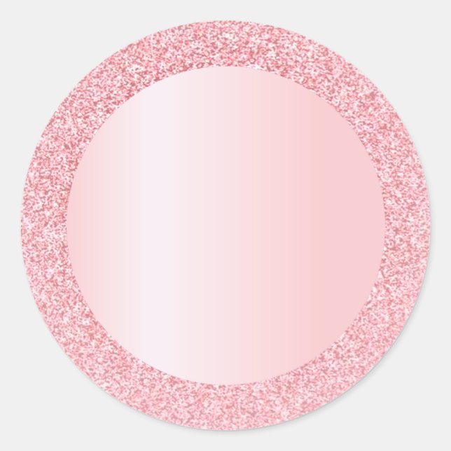 Trendige Rose Gold Glitzer Blank Template hinzufüg Runder Aufkleber (Vorderseite)