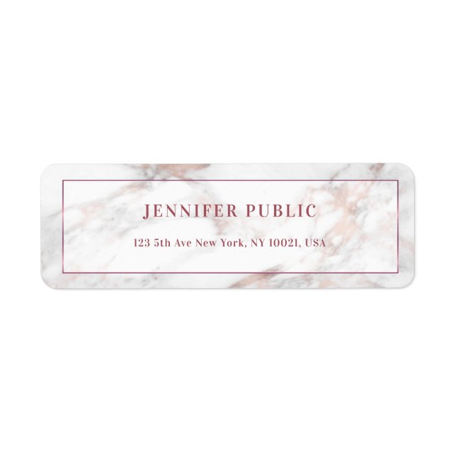 Trendige Rose Gold Marble Gold Moderne Vorlage (Vorne)