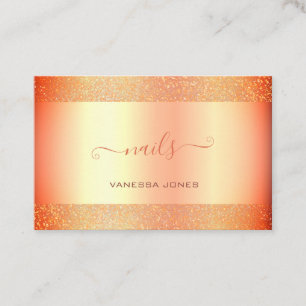 Trendige Rose Gold mit goldenen Glitzer-Grenznäge Visitenkarte