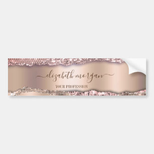 Trendige Roségold-Diamanten Glitter-Monogramm Autoaufkleber