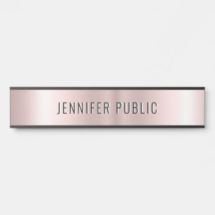 Trendige Roségold Moderne Elegante Vorlage Haus Türschild