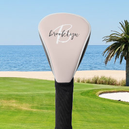 Trendige roségraye Schriftmonogramm Golf Headcover