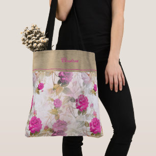Trendige Rose's Tasche mit Monogramm