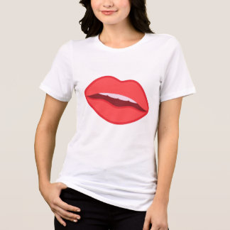 Trendige rote Lippen Ästhetik Grafik T-Shirt Tri-Blend Shirt