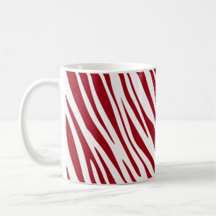 Trendige rote Zebra-Tier-Streifen Kaffeetasse