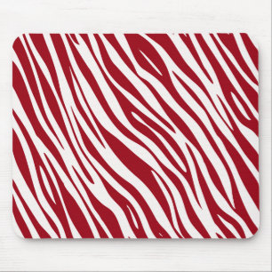 Trendige rote Zebra-Tier-Streifen Mousepad