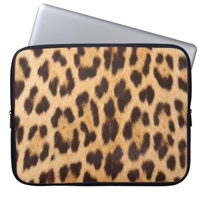 Trendige Safari-Leoparden-Spots Cheetah Print Laptopschutzhülle (Vorderseite)