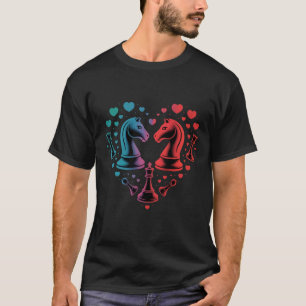 Trendige Schachfiguren Ritter Herzform             T-Shirt