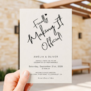 Trendige Schriftart: Endlich offiziell heiraten Einladung