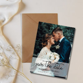 Trendige Schwarz-Weiß-Foto-Kunst-Hochzeit Save The Date