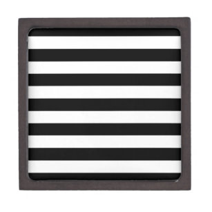 Trendige, schwarz-weiße, breite Streifen Kiste
