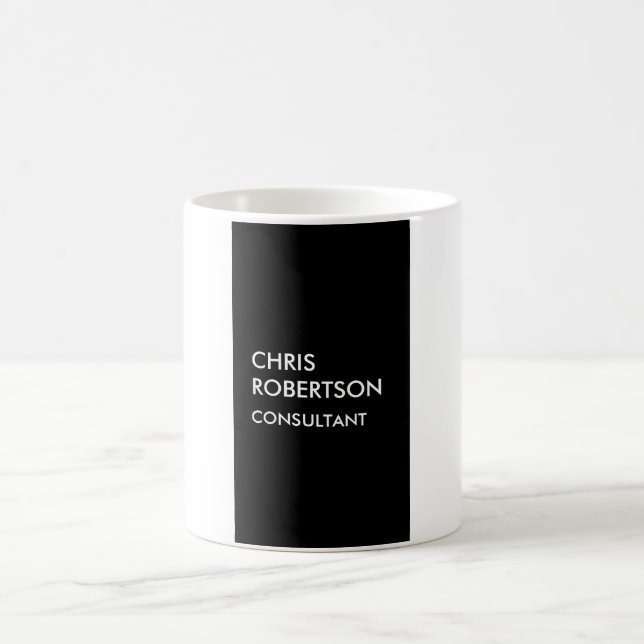 Trendige Schwarz-weiße, einzigartige Visitenkarte Kaffeetasse (Mittel)