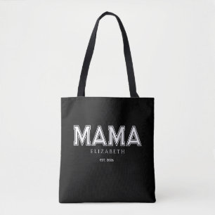 Trendige schwarze Mama mit Name und EST. Jahr