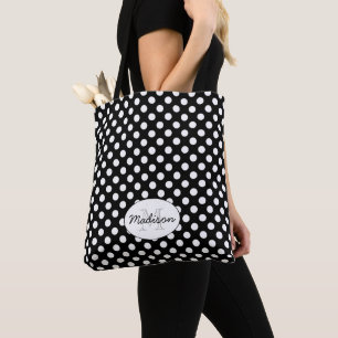Trendige schwarze und weiße Punkte-Monogramm