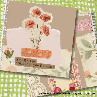 Trendige Scrapbook-Zubehörteile süße Blumen und Sp Notizbuch