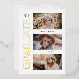 Trendige Serif-Abschluss mit mehreren Fotos Folieneinladung