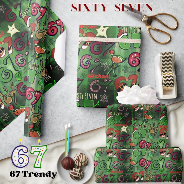 Trendige Siebenundsechzig  Geschenkpapier I Lucky  (Trendy Sixty Seven Wrapping Paper I Lucky 67)