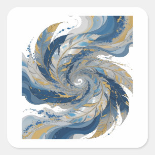 Trendige Silber-FEDERN IN SPIRALE Aufkleber Design