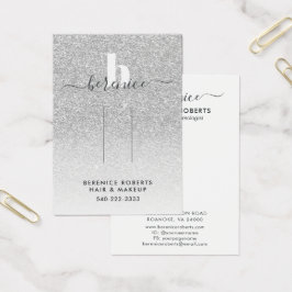 Trendige Silver Glitzer Monogram Haarklammer Displ