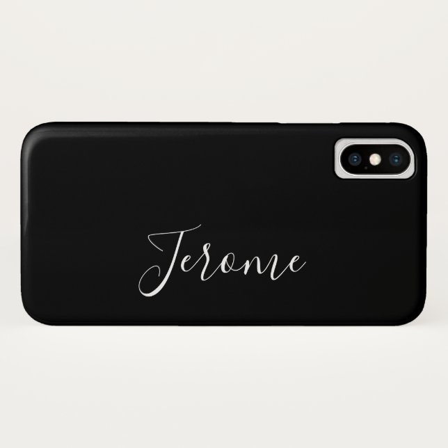Trendige Skript-Schrift (Schwarz) Case-Mate iPhone Hülle (Rückseite (Horizontal))