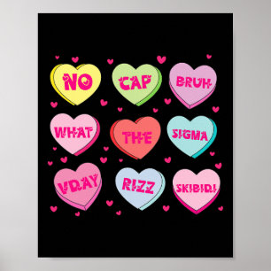 Trendige Slang-Gesprächsherzen Valentinstag D Poster