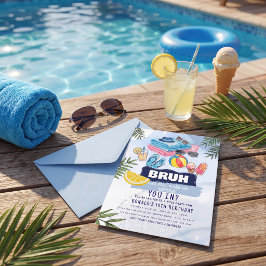 Trendige Sommer-Swimmingpool-Geburtstagsfeier Einladung