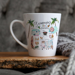 Trendige Sommerlieblinge Wasserfarben-Illustrati Milchtasse