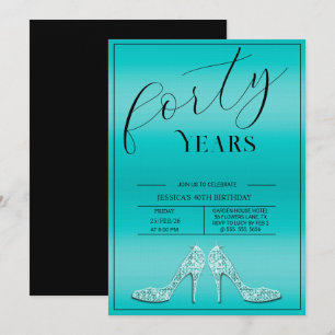 Trendige Stilettos Moderne feminine 40. Geburtstag Einladung