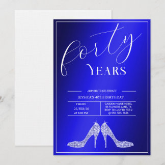 Trendige Stiletto's Moderne Weibliche 40. Geburtst Einladung
