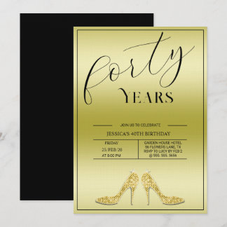 Trendige Stiletto's Moderner 40. Geburtstag Einladung