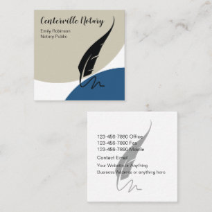 Trendige stilvolle elegante Notar-Geschäftskarten Quadratische Visitenkarte