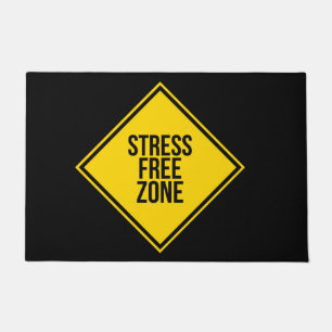 Trendige Stressfreie Zone Zitat Gelb Schwarz Fußmatte