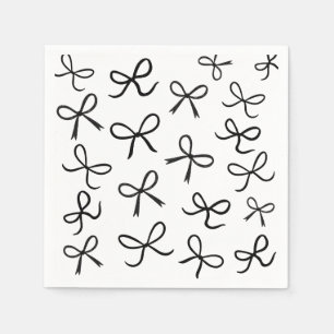 Trendige süße kleine schwarze Bögen Weiß Serviette