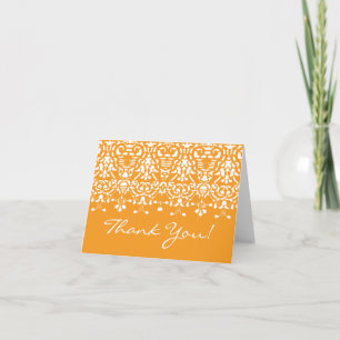 Trendige Tangerine-Damask-Dankeschön-Notizkarte Dankeskarte
