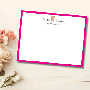 Trendige Teddybär-Nursery-Schreibwaren-Notizkarte Einladung