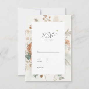 Trendige Terrakotta-Blumen Elegante Hochzeit RSVP Karte