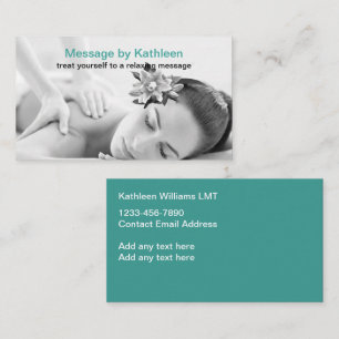 Trendige therapeutische Massageservices Visitenkarte