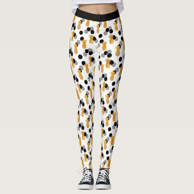 trendige tropische Ananas-Leggings Leggings (Vorderseite)
