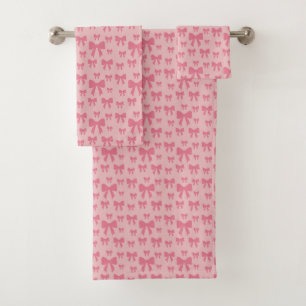 Trendige Tulpen-Rosa-Schleifen Muster auf Boho Chi Badhandtuch Set