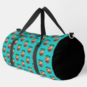 Trendige Türkisfarbene Basketball-Sportart Name Duffle Bag