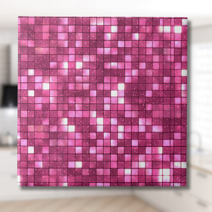 Trendige Valentinstag-Hot-Pink-Disco-Style-Quadrat Fliese