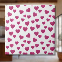 Trendige Valentinstag-Rosa-Glitter-Herzen auf Weiß