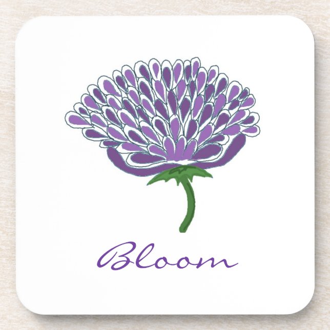 Trendige violette Blume Untersetzer (Vorderseite)