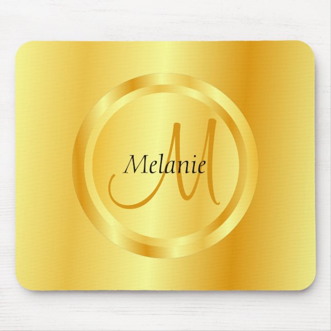 Trendige Vorlage Elegante Imitat Gold Moderne Mono Mousepad (Vorne)