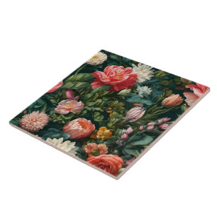 Trendige Wasserfarbe Vintage-Blumenkollektion Fliese