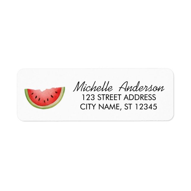 Trendige Wasserfarbe Wassermelone Rücksendeadresse (Vorne)