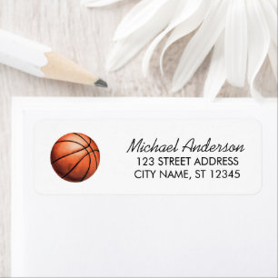 Trendige Watercolor Basketball Rücksendeadresse