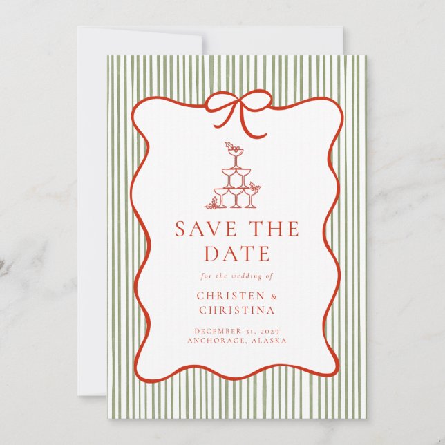 Trendige wunderliche handgezeichnete Bogen-Foto  Save The Date (Vorderseite)