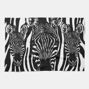 Trendige Zebrherde auf Zebradruck Geschirrtuch